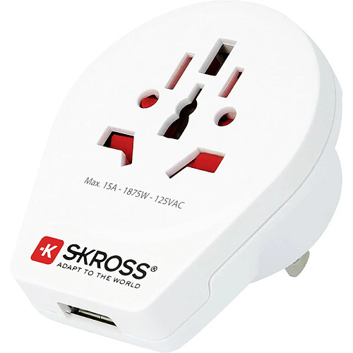 Adaptateur de voyage skross world to usa 1 usb