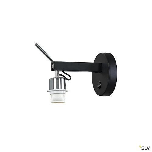 Applique intérieure, base seule SLV FENDA, noir, E27, 40W max, orientable, sans abat-jour