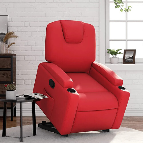 vidaXL Fauteuil inclinable Rouge Similicuir