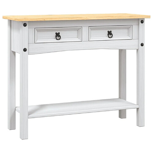 Maison Chic Table console | Meuble d'entrée | Table d'appoint Gamme Corona Pin mexicain Blanc 90x34,5x73 cm -GKD52910