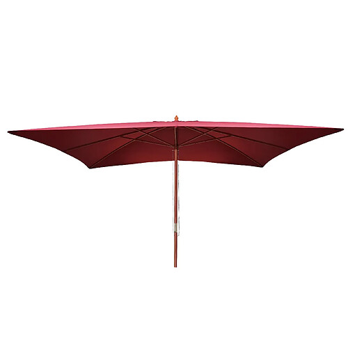 Decoshop26 Parasol de jardin 3x4m rectangulaire polyester/bois 6kg bordeaux 04_0003825