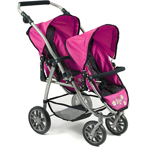 Bayer Chic 2000 Poussette Tandem Buggy Vario Bleu/Rose