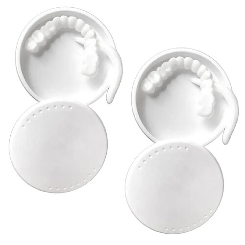 2Pcs Silicone Snap Inférieur Faux Dents Facettes Prothèses Dentaires Couvre-dents Blanc