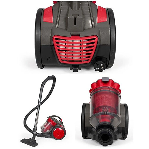 Livoo Aspirateur Sans sac 700 W Design Capacité 3L Combi Brosse Rayon ACTION 6m Filtre à air HEPA ROUGE/NOIR