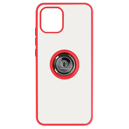 Avizar Coque Samsung Galaxy A03 Bi-matière Bague Métallique Support Vidéo Rouge