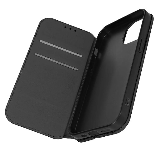 Avizar Étui pour iPhone 15 Pro Max Porte-carte Support Vidéo Clapet Magnétique Noir