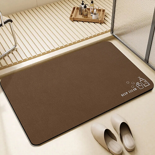 LUUCOZK Tapis de bain antidérapants absorbants à séchage rapide, tapis de décoration de salle de bain-KEEPCLEAN Tan-60 x90CM