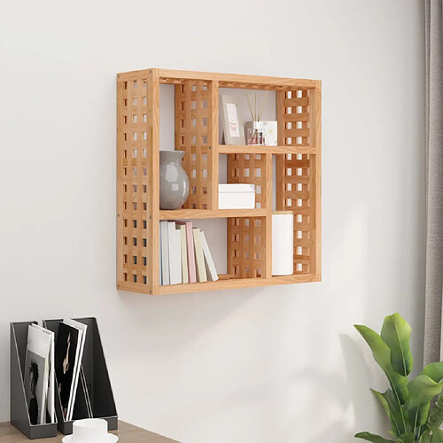 vidaXL Étagère murale 49x15x49 cm Bois massif de noyer