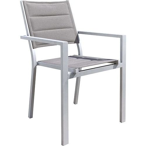 JardiLINE Fauteuil empilable en aluminium Ibiza gris perle.