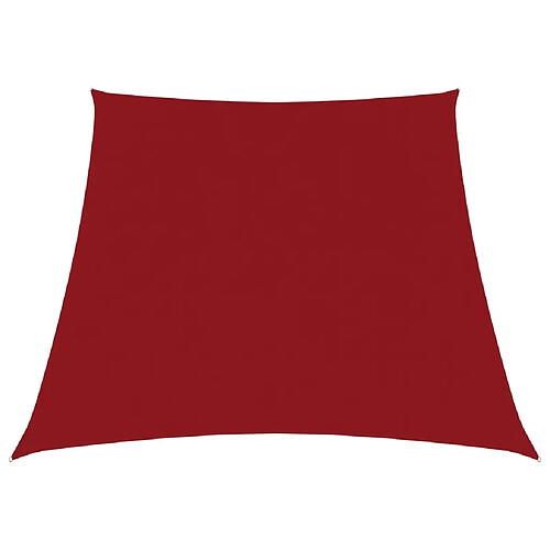 vidaXL Voile de parasol Tissu Oxford trapèze 3/5x4 m Rouge