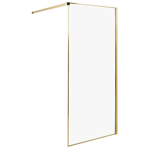 Beliani Parois de douche WASPAM 90 x 190 cm Doré