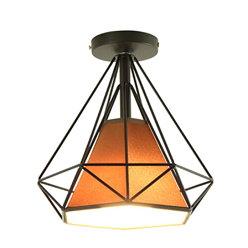 Stoex Retro Plafonnier Industrielle Cage en forme Diamant en Métal Fer Lustre Suspension Luminaire pour Salon Salle Chambre Décorer Maison Cuisine - Brun