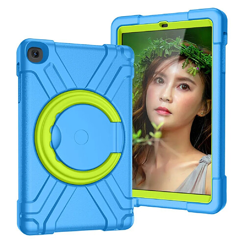 Coque en TPU + Silicone avec béquille pivotante à 360° bleu/béquille verte pour votre Samsung Galaxy Tab A 10.1 (2019) SM-T510