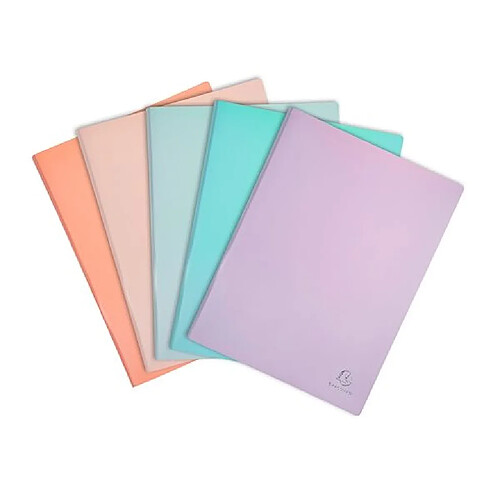 Protège-documents Aquarel Exacompta polypropylène A4 30 pochettes - 60 vues couleurs assorties - Lot de 5