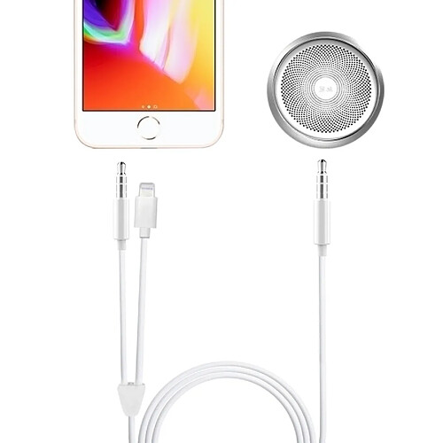 Wewoo Pour iPhone, iPad, Samsung, Huawei, Xiaomi, HTC 1m 2 en 1 Lightning mâle et 3,5 mm à 3,5 mm câble audio AUX,