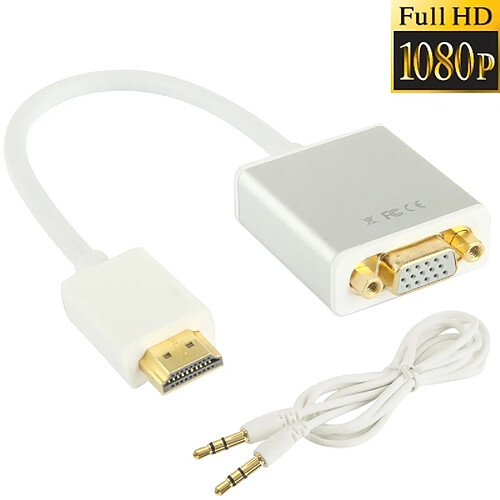 Wewoo Câble Full HD 1080P 19 broches HDMI mâle vers VGA femelle adaptateur vidéo avec audio, longueur: 22cm