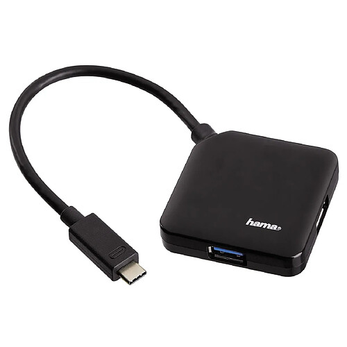 HAMA Hub USB 3.1 Type-C 1:4, alimenté par bus, noir