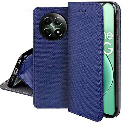 Htdmobiles Housse etui portefeuille avec coque interieure en silicone pour Realme 12x et Realme 12 5G + verre trempe - BLEU MAGNET