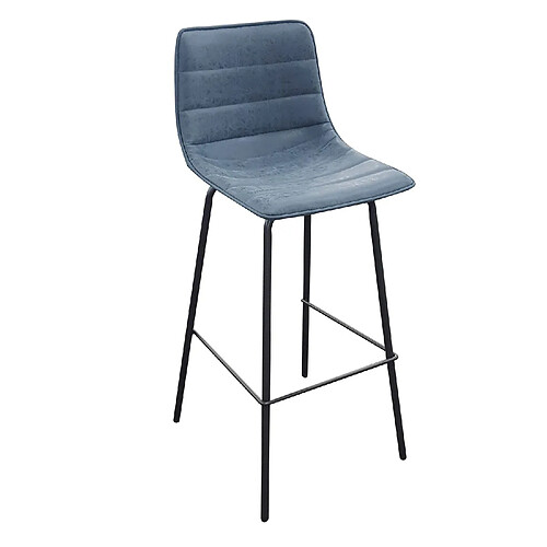 Urban Living Tabouret de bar industriel Brooklyn - H. 92 cm - Bleu