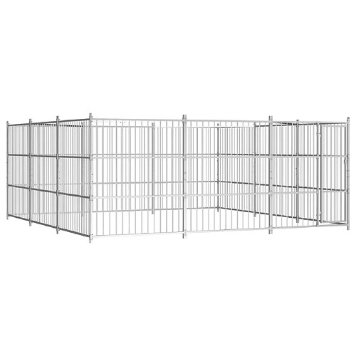 vidaXL Chenil d'extérieur pour chiens 450 x 450 x 185 cm