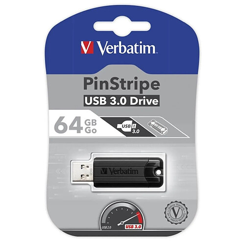 VERBATIM Clé USB3.0 64Go PINSTRIPE