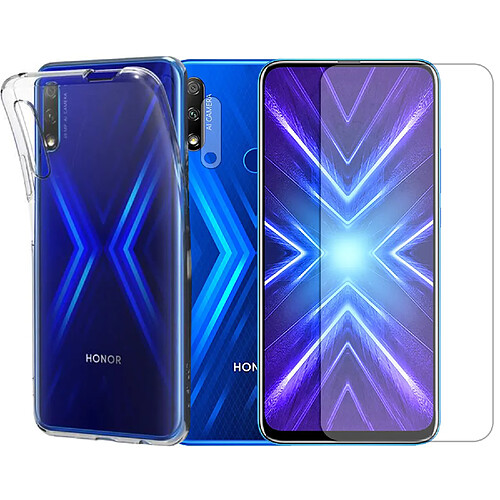 Protection intégrale Verre Trempé pour Huawei Honor 9X + Verre Trempé Caméra Arrière + Coque souple silicone transparente-Visiodirect-