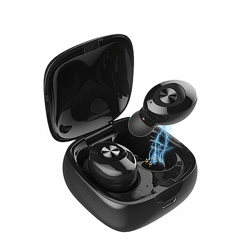 Portable Tws Intra-Auriculaire Dual Access 5.0 Bluetooth Mini Dual Ear Sports Charging Bay Noir