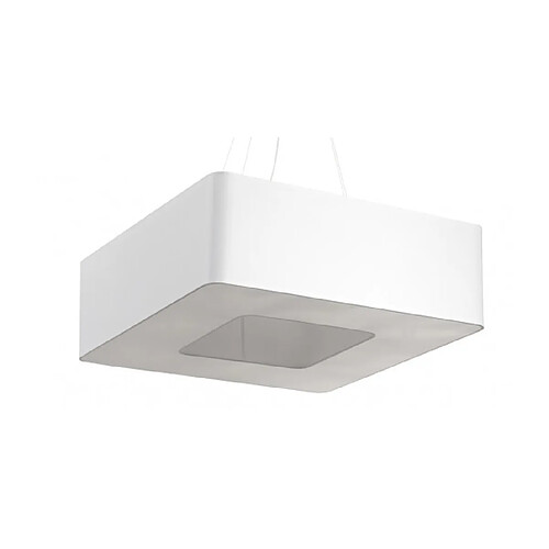 Luminaire Center Plafonnier Urano Acier,tissu blanc 8 ampoules 112cm