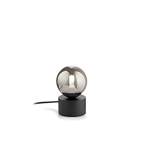 Ideal Lux Lampe de table Globe noire, interrupteur intégré, non dimmable