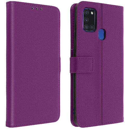 Avizar Housse Samsung Galaxy A21s Étui Folio Porte-carte Fonction Support Vidéo Violet