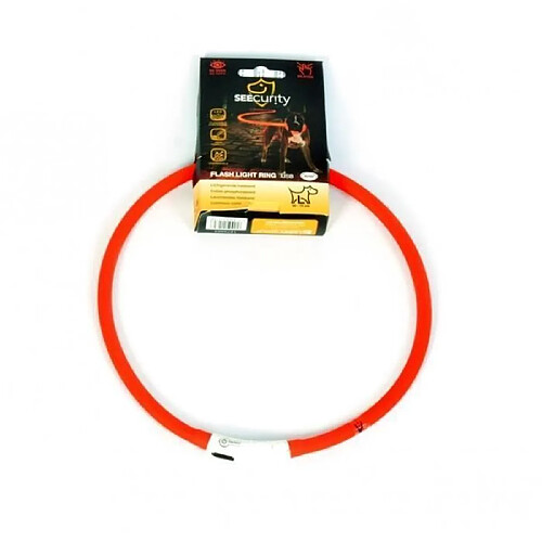 DUVO Anneau Lumineux Seecurity Flash Light Ring USB Silicone - 70 cm - Rouge - Pour chien