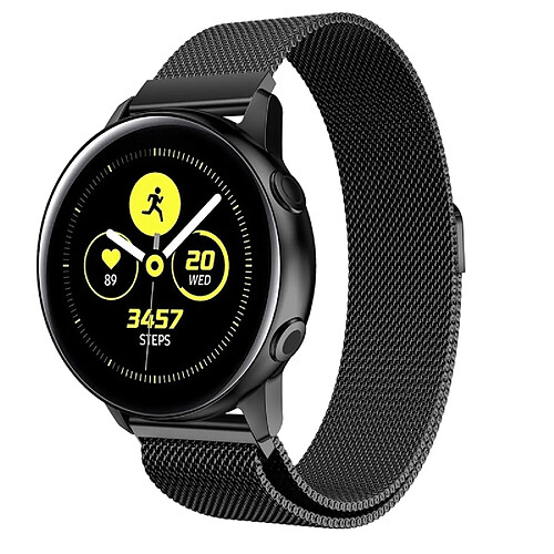 Wewoo Bracelet de poignet en acier inoxydable magnétique Milanis WatchBand pour Galaxy Watch Active 20mm (Noir)