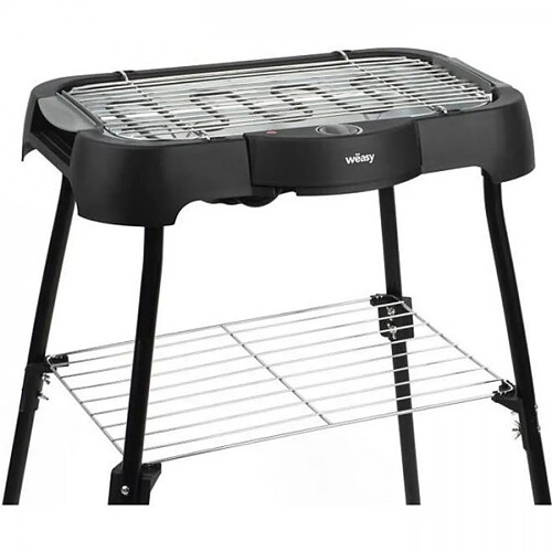 Barbecue Electrique - Grillade WEASY GBE42 Grill BBQ électrique a poser ou sur pieds-41,5x24cm-Température réglable-2000W -Plateau amovible-Pieds anti-déra