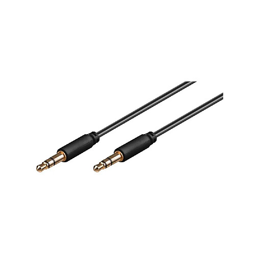 Goobay 69108 Câble de Connexion Audio AUX, 3.5 mm Stéréo, 3 Pôles, Slim, CU, 3 m Longueur de Câble