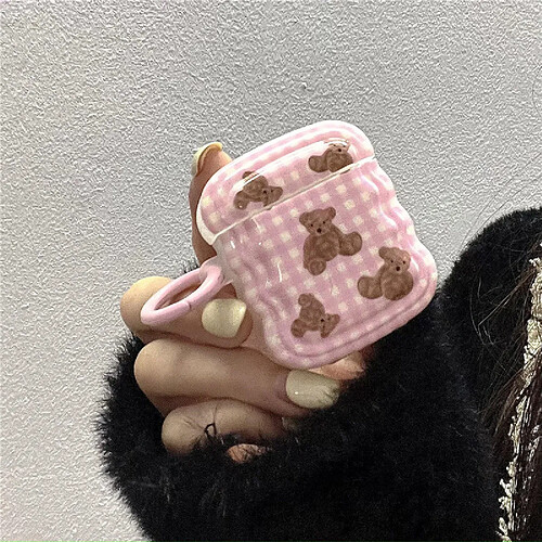 GUPBOO Airpods Coque Housse Étui Protecteur Compatible pour AirPods 3-Style coréen ins jolie fille ours