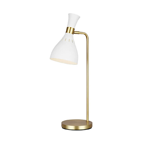 Elstead Lighting Lampe de table Joan Acier Blanc mat / Laiton bruni