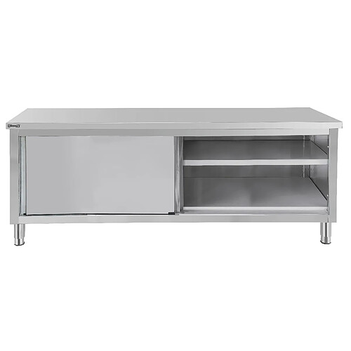 Table de travail Inox 700 avec portes coulissantes 1400 mm - Casselin