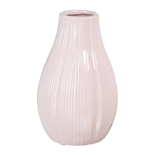 BigBuy Home Vase Rose Céramique 12,5 x 12,5 x 20,5 cm