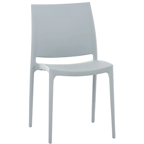 Decoshop26 Chaise de jardin en plastique gris design simple empilable 10_0001367