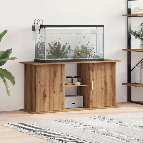 vidaXL Support d'aquarium chêne artisanal 121x41x58 cm bois ingénierie