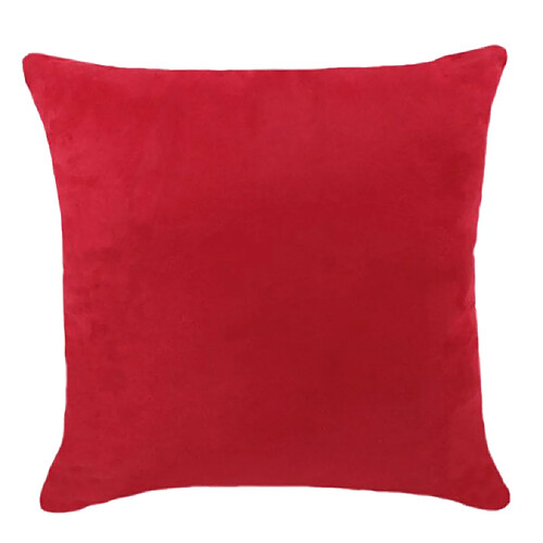 Couvre-oreiller en daim velours de couleur unie Throw Taie d'oreiller rouge-45x45cm