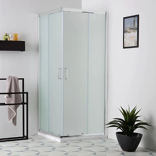 Kiamami Valentina CABINE DE DOUCHE VERRE DÉPOLI 6 MM CARRÉ 70X70 COULISSANTE | GIADA