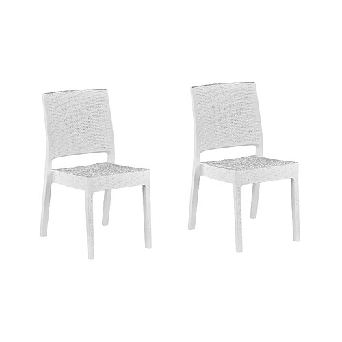 Beliani Chaise de jardin FOSSANO Matière synthétique Blanc