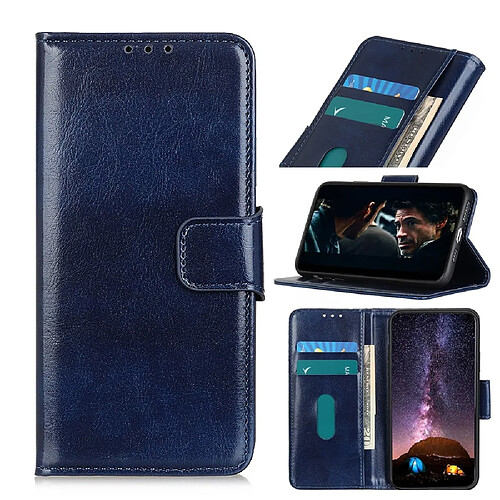 Etui en PU cheval fou unique bleu pour votre Apple iPhone 12 Max/12 Pro 6.1 pouces