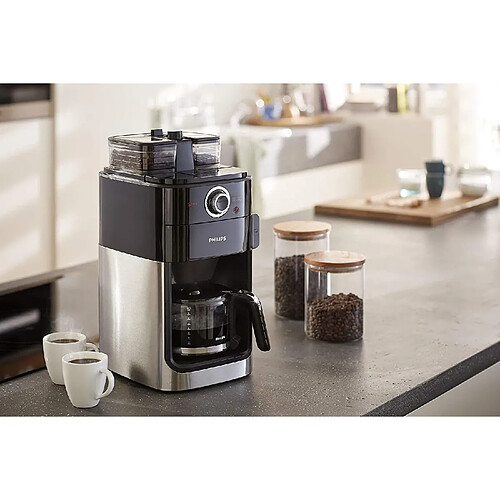 Philips Machine à café de 1,2L avec broyeur intégré 1000W gris noir