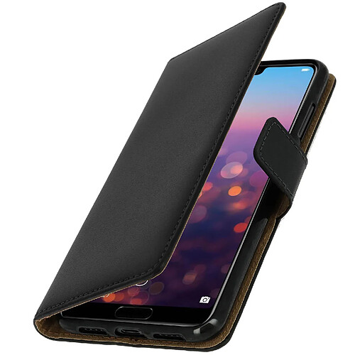 Avizar Étui Huawei P20 Pro Housse cuir portefeuille clapet coque silicone noir