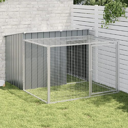 vidaXL Niche pour chien avec cour anthracite 153x194x110 cm