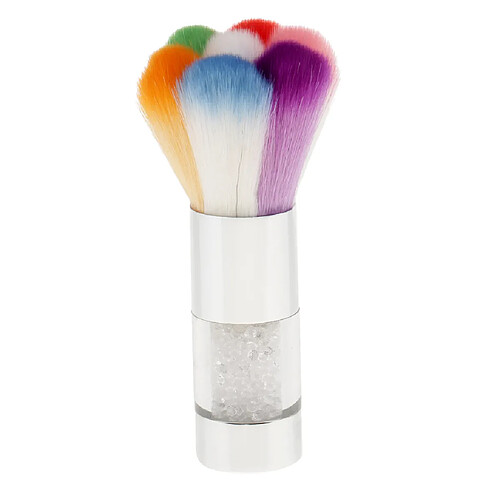 Strass Brosse à Ongles à Poils Synthétique Multicolore et Doux Pinceau Nettoyage Enlève Anti Poussière Manucure Nail Art Beauté Outil