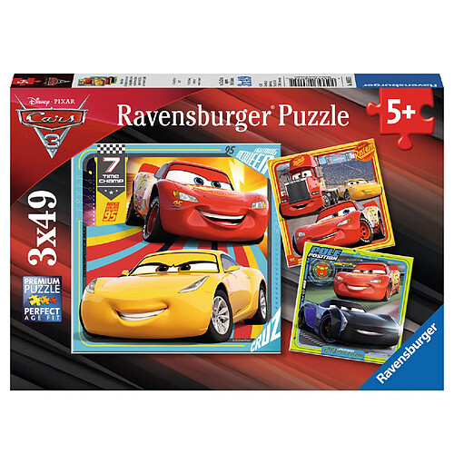 Ravensburger Puzzle 3 x 49 pièces : Cars 3 Prêts pour la course