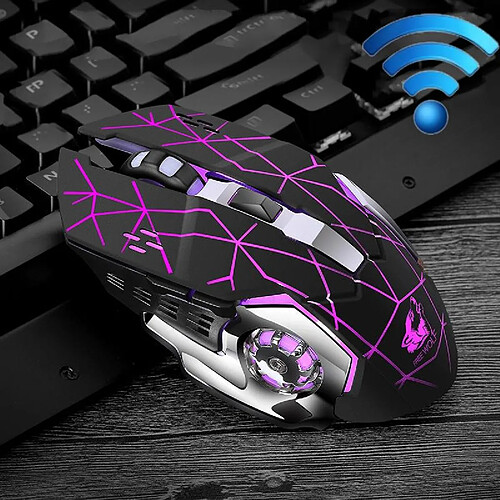 Yonis Souris Gaming Sans Fil Rechargeable Lumineuse